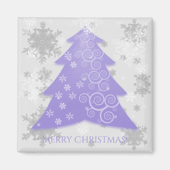 Lavender Festive Christmas Tree Magnet (Front)