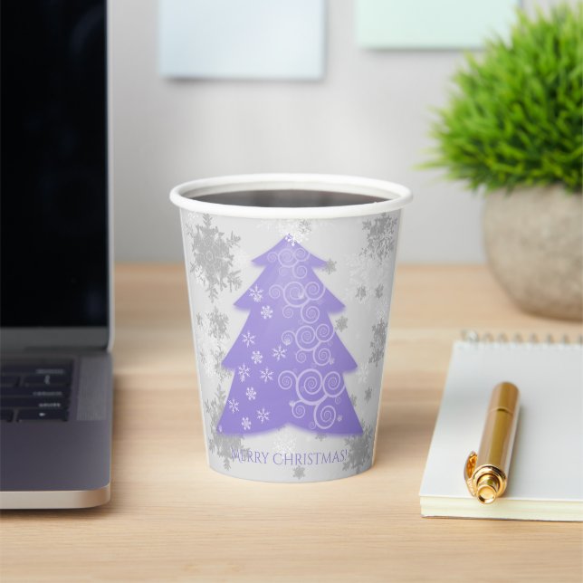 Lavender Festive Christmas Tree Paper Cup (Insitu)