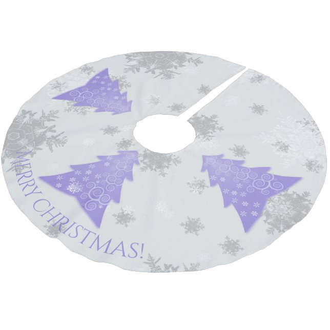 Lavender Festive Christmas Tree Skirt (Angled)