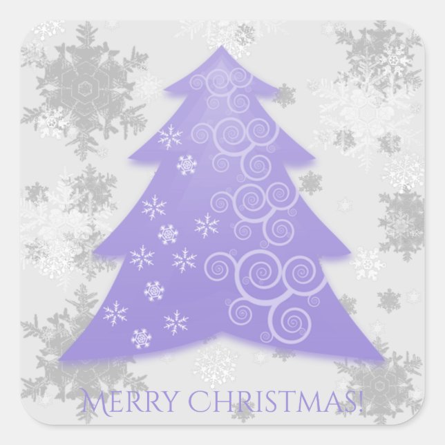 Lavender Festive Christmas Tree Sticker (Front)