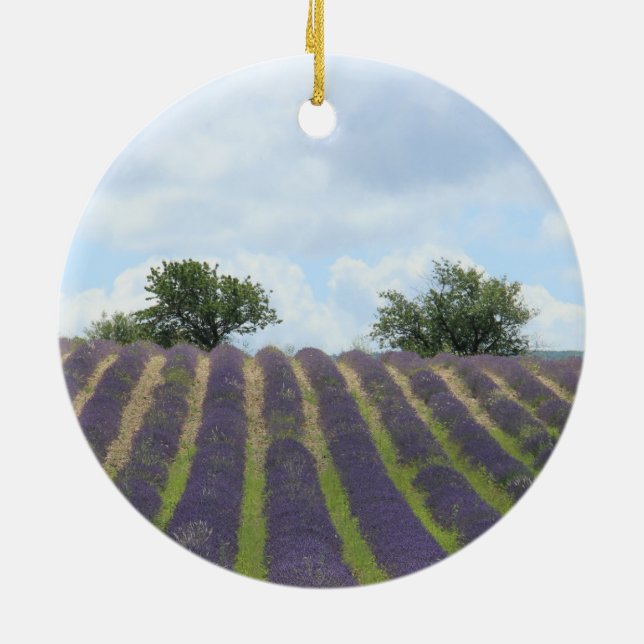 Lavender field Christmas Ornament (Back)