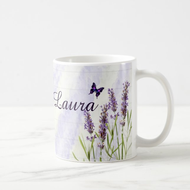 Lavender field  coffee personalised mug (Right)