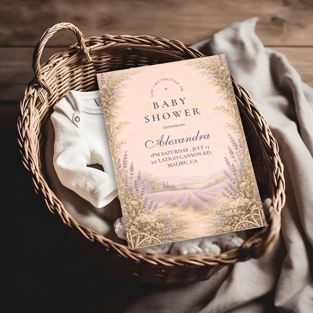 Lavender Field Countryside Baby Shower Invitation (Creator Uploaded)