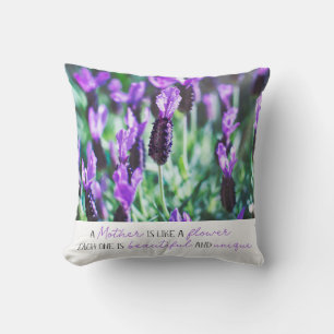 Lavender field floral mothers day purple flowers cushion
