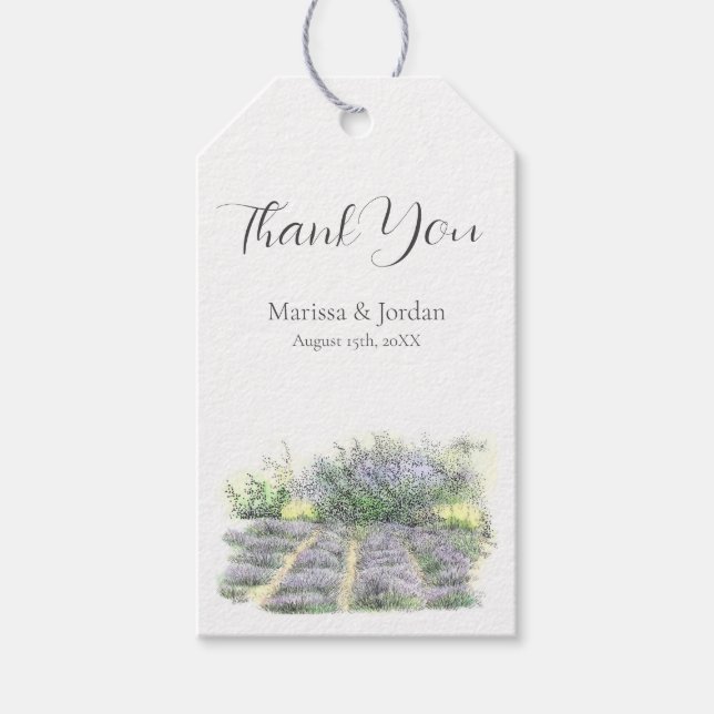 Lavender Field Gift Tags (Front)