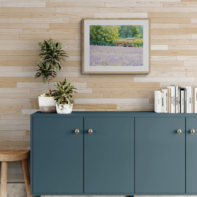 Lavender Field Harvest with Tractor Photo Print (Creator Uploaded)