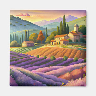 Lavender field in Provence. Magnet