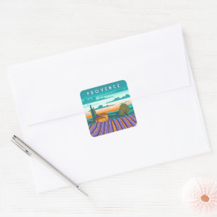 Lavender Field Provence France Square Sticker