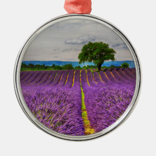 Lavender Field scenic, France Metal Tree Decoration
