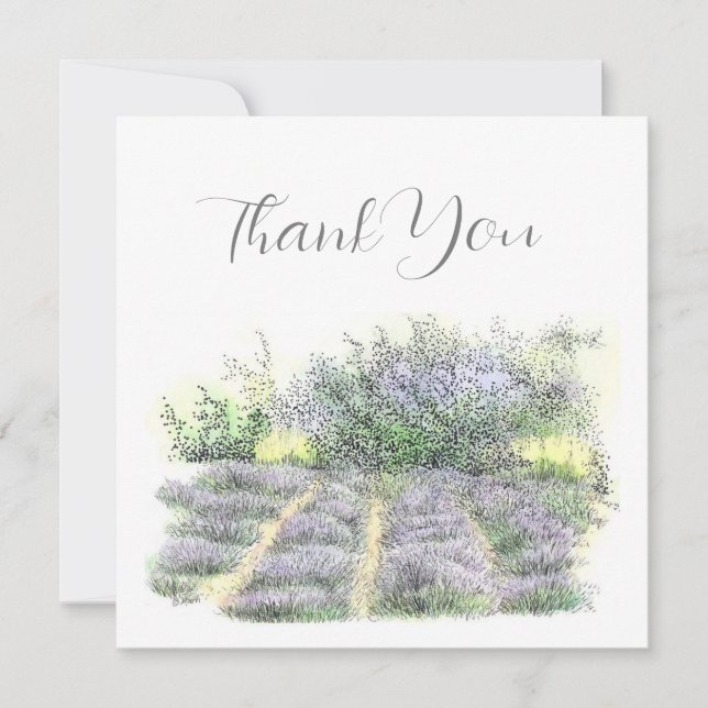 Lavender Field Thank You Card (Front)