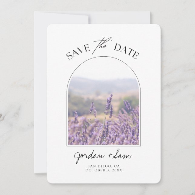 Lavender Field Wedding Lavender Save the Date Invitation (Front)