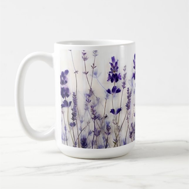 Lavender Fields 15 oz Coffee Mug (Left)