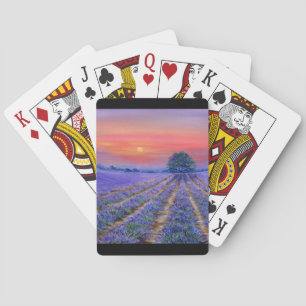 Lavender Fields at Sunset Playing Cards