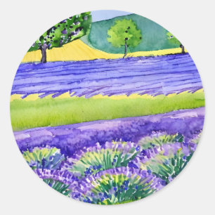Lavender fields France  Classic Round Sticker