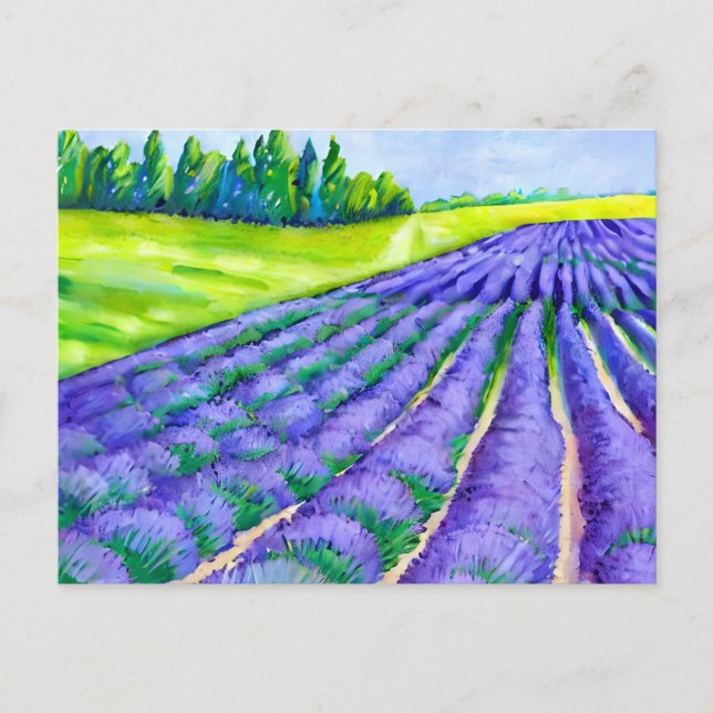 Lavender fields painting postcard (Front)