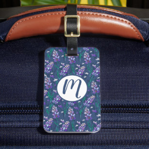 Lavender Fields Pattern in Purple Luggage Tag