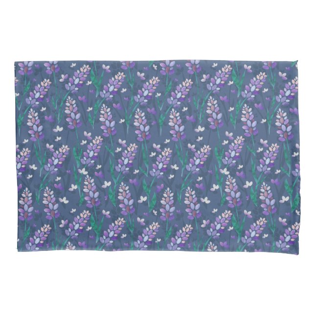 Lavender Fields Pattern in Purple Pillowcase (Front)