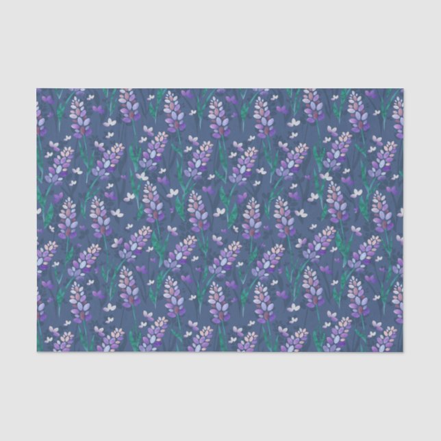 Lavender Fields Pattern in Purple Tissue Paper (Front)