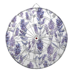 Lavender Fields   Purple Watercolor Flower Pattern Dartboard
