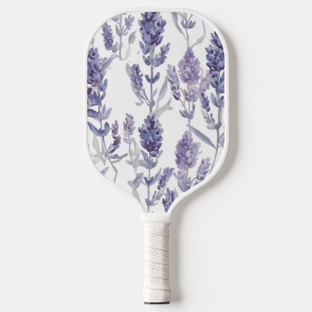 Lavender Fields | Purple Watercolor Flower Pattern Pickleball Paddle (Front)