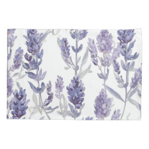 Lavender Fields   Purple Watercolor Flower Pattern Pillowcase