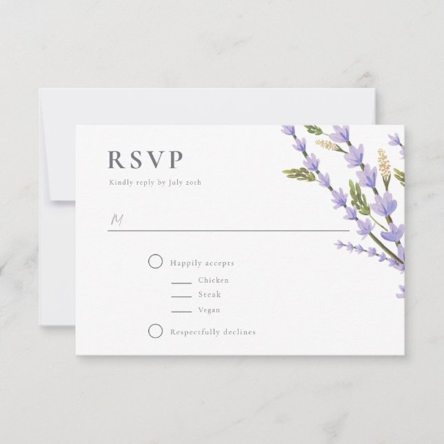 Lavender Fields RSVP Card (Front)