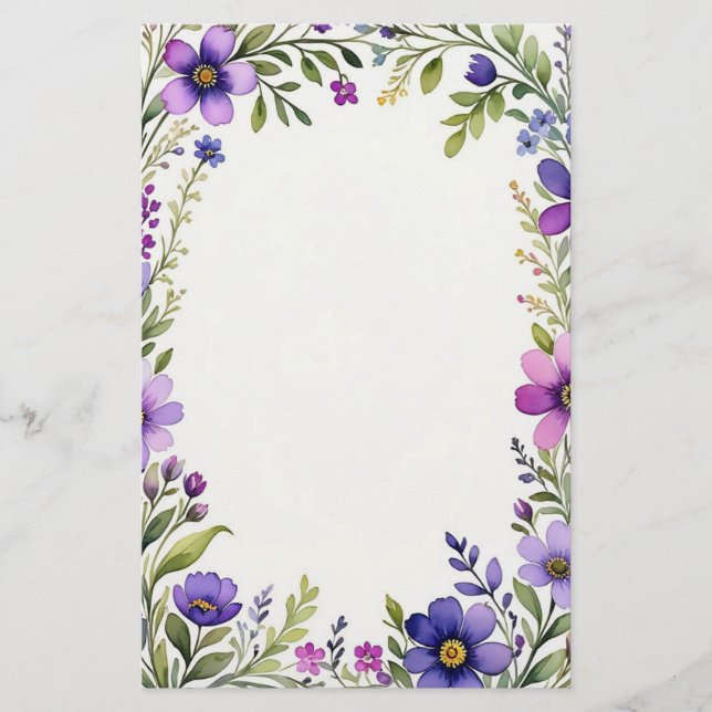 Lavender Fields Stationery (Front)