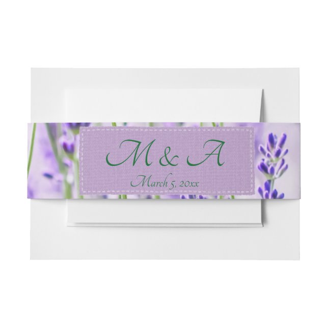 Lavender Fields Wedding Belly Bands Invitation Belly Band (Front Example)