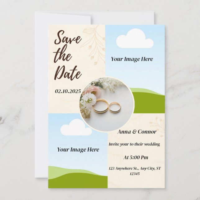 lavender fields wedding card personalised (Front)