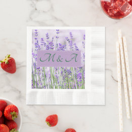 Lavender Fields Wedding Coined Lunch Napkins 