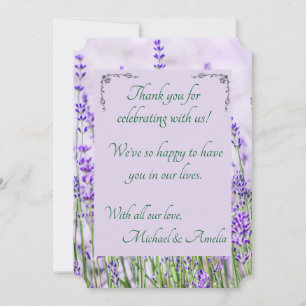 Lavender Fields Wedding Corner Thank You Card