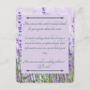 Lavender Fields Wedding Enclosure Card