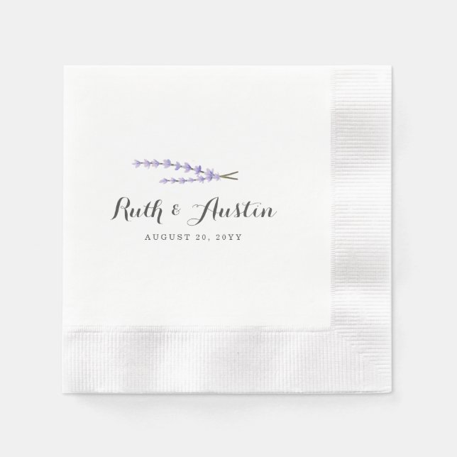 Lavender Fields Wedding Napkin (Front)