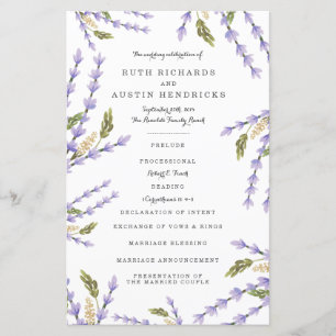 Lavender Fields Wedding Programs