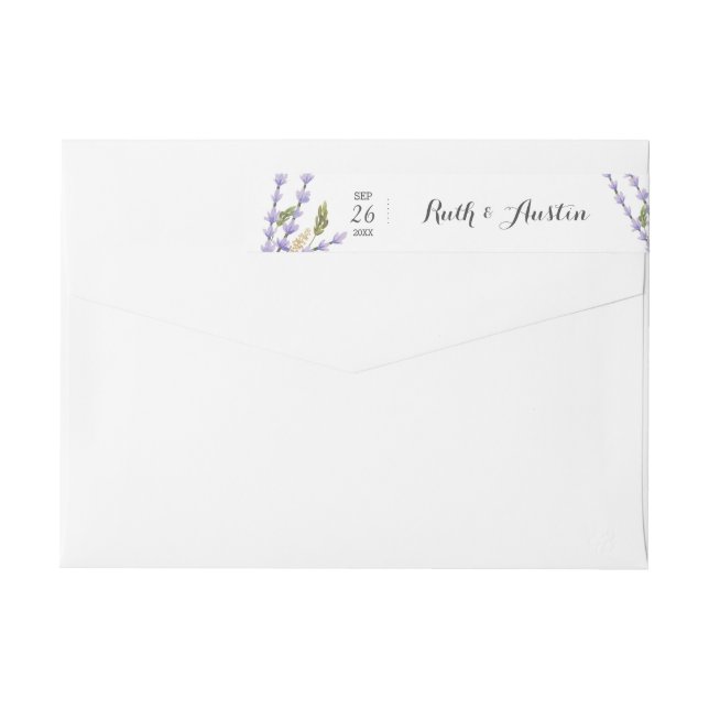 Lavender Fields Wedding Wrap Around Label (Back)