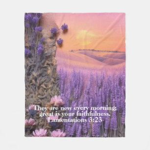 Lavender Fleece Blanket Lamentations 3:23