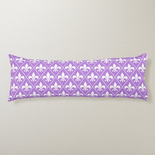 Lavender Fleur de Lys Body Cushion (Front)