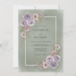 Lavender Floral Aesthetic Wedding Invitation