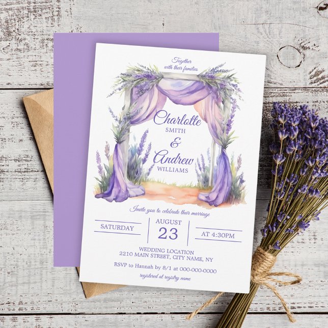 Lavender Floral Arch Wedding Invitation (Lavender Floral Arch Wedding Invitation
)