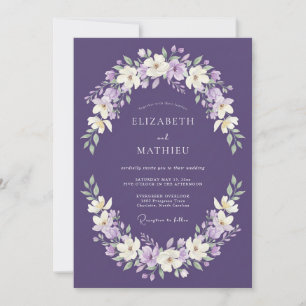 Lavender Floral Artistic Wedding Invitation