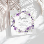 lavender floral baptism invitation<br><div class="desc">beautiful lavender watercolor floral frames design. The text and wording along with other features of this design can be customised.</div>