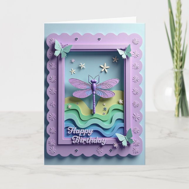 Lavender Floral Birthday Card (Front)