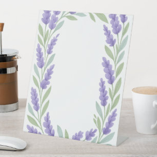 Lavender Floral Border Frame Pedestal Sign