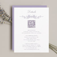 Lavender Floral Border QR Code Wedding Details