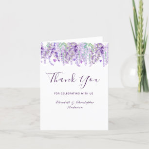Lavender Floral Botanical Watercolor Wedding Thank You Card