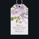Lavender Floral Bridal Shower Favour Gift Tag<br><div class="desc">Beautiful  purple floral favour gift tag for a spring bridal  shower.  Visit our shop to view our entire spring floral collection!</div>