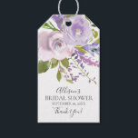 Lavender Floral Bridal Shower Favour Gift Tag<br><div class="desc">Beautiful  purple floral favour gift tag for a spring bridal  shower.  Visit our shop to view our entire spring floral collection!</div>