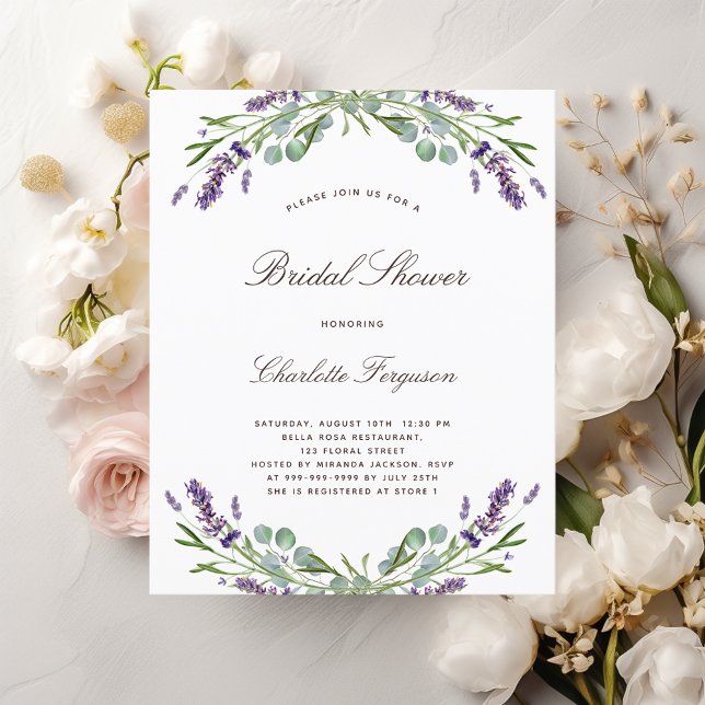 Lavender floral bridal shower invitation (Creator Uploaded)