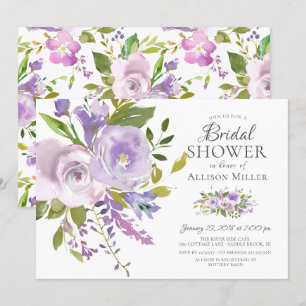 Lavender Floral Bridal Shower Invitations