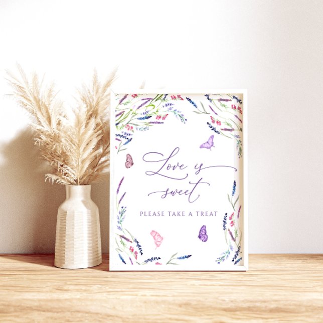 Lavender Floral Bridal Shower Love is Sweet Poster (Creator Uploaded)
